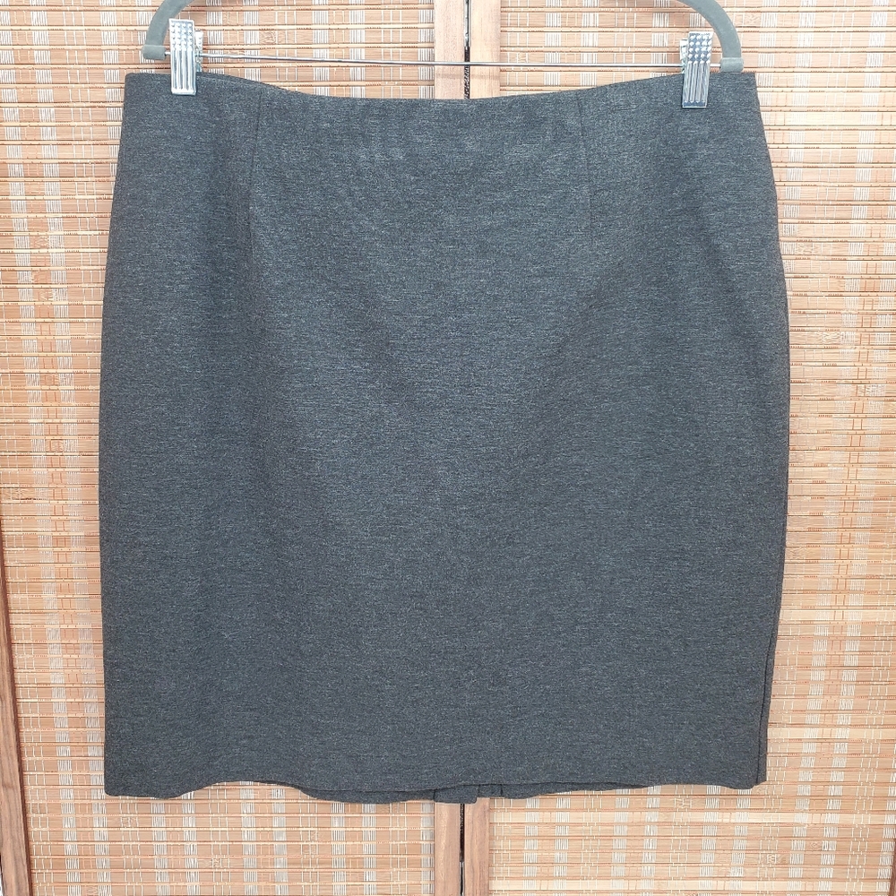 ♡ J Jill Ponte Knit Pencil Skirt Heather Gray Size Large